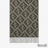 Fendi FF Scarf In Cashmere Green