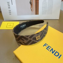 Fendi FF Motif Jacquard Headband Vintage Hairband Brown