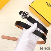 F is Fendi Buckle Slim Belt In Calf Leather Black/Silver