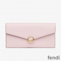F is Fendi Continental Wallet In Calf Leather Pink