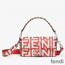 Fendi Baguette Bag In Fendi Roma Capsule Leather Red/White