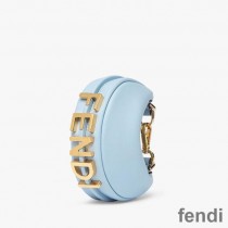 Fendi Nano Fendigraphy Hobo Bag In Calf Leather Sky Blue