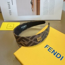 Fendi FF Motif Jacquard Headband Vintage Hairband Brown