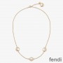 F is Fendi Chain Necklace In Metal Gold