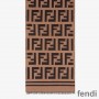 Fendi FF Scarf In Wool and Silk Brown