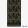 Fendi FF Scarf In Wool and Silk Green