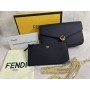 F is Fendi Chain Pouch In Calf Leather Black
