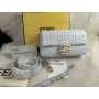 Fendi Baguette Bag FF Motif White Leather
