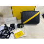 Fendi Diagonal Camera Case Grey Fabric Bag