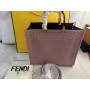Fendi Medium Sunshine Shopper Bag In FF Motif Nappa Leather Pink