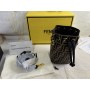 Fendi Mini Mon Tresor Bucket Bag In FF Motif Calf Leather Brown